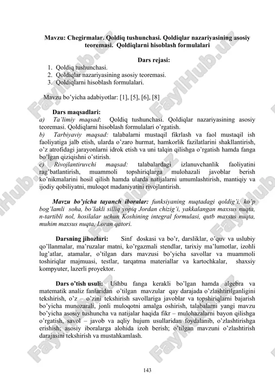 qoldiq tushunchasi — DOC
