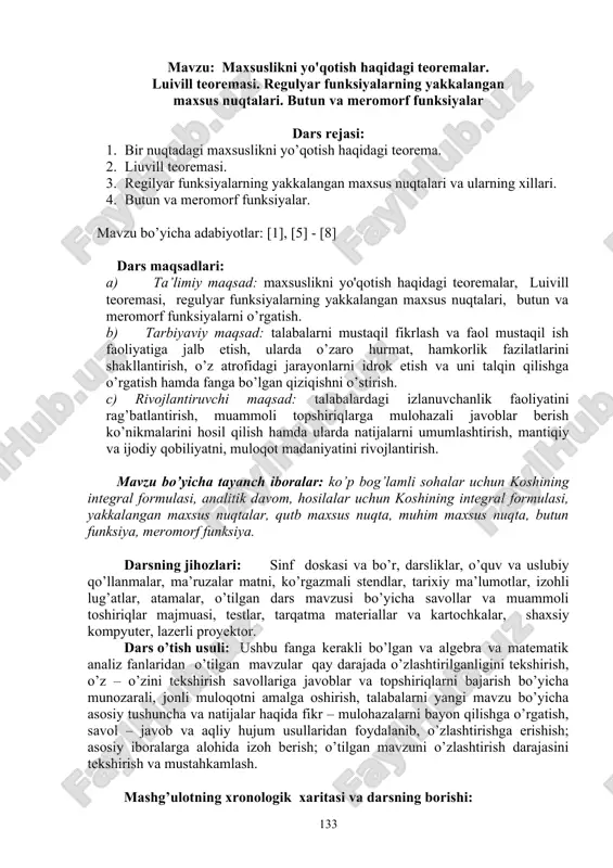 maxsuslikni yo'qotish haqidagi teoremalar — DOC