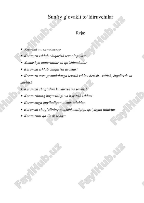 sun’iy g‘ovakli to‘ldiruvchilar — DOCX
