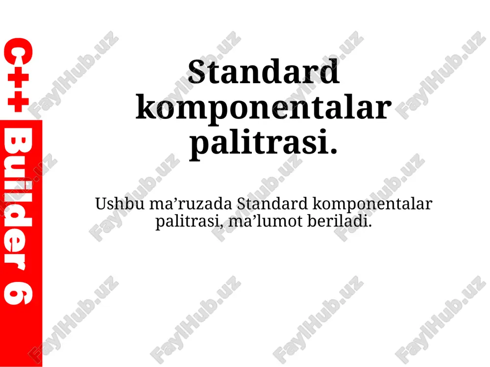 standard komponentalar palitrasi — PPTX