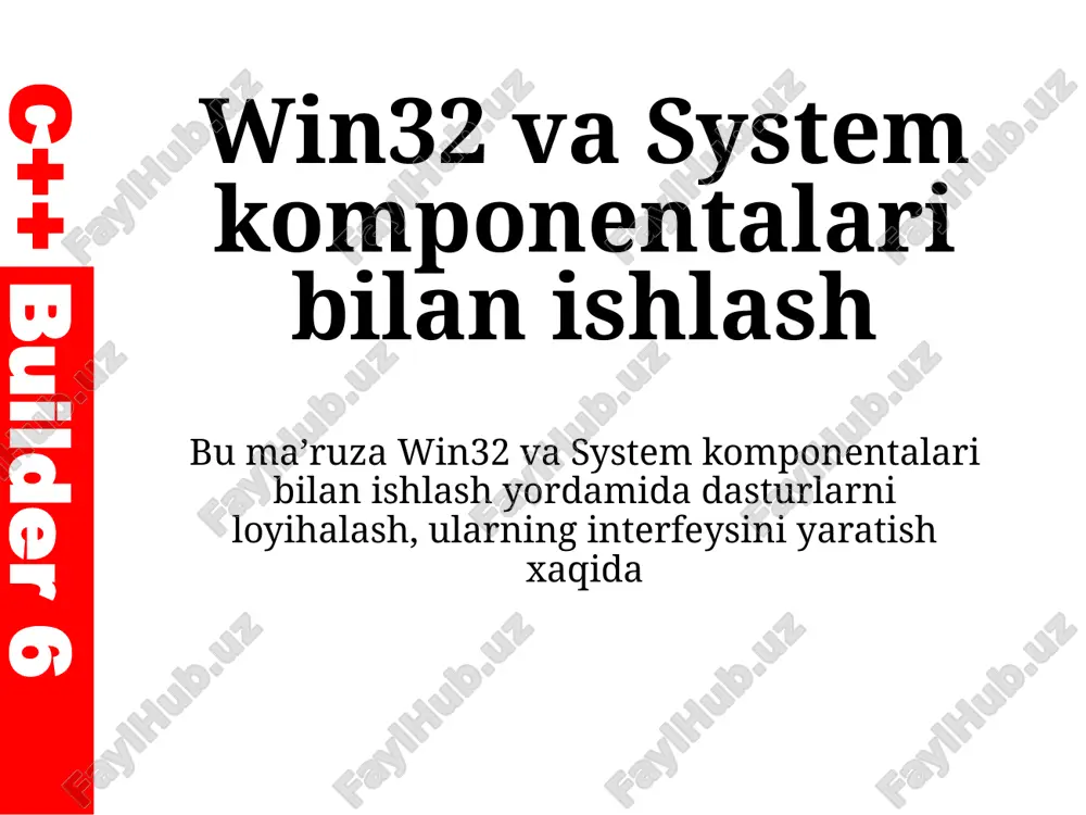 win32vasystemkomponentalaribilanishlash — PPTX