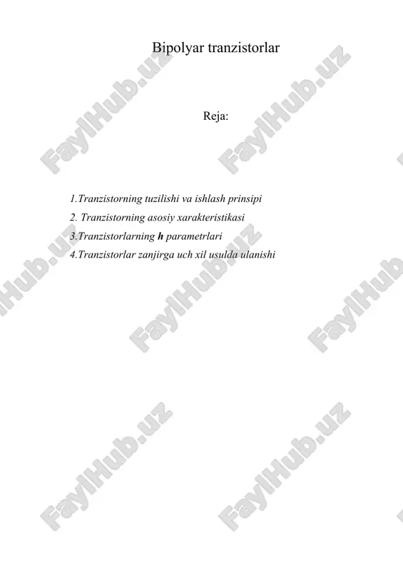 bipolyar tranzistorlar — DOC