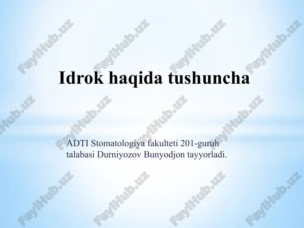 idrok haqida tushuncha — PPTX