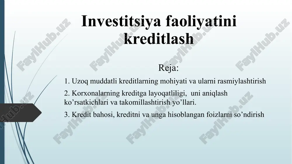 investitsiyafaoliyatinikreditlash — PPTX