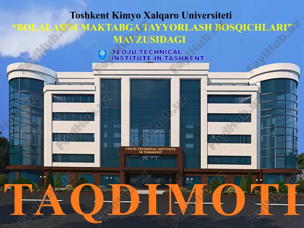 bolalarni maktabga tayyorlash bosqichlari taqdimoti — PPTX