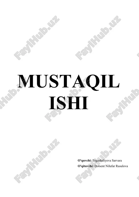 ilk bolalik davri psixologiyasi — DOCX