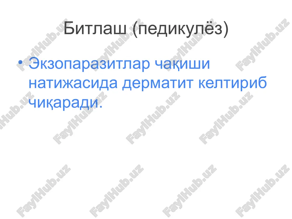 pedikulyoz (pedikulyoz) — PPTX
