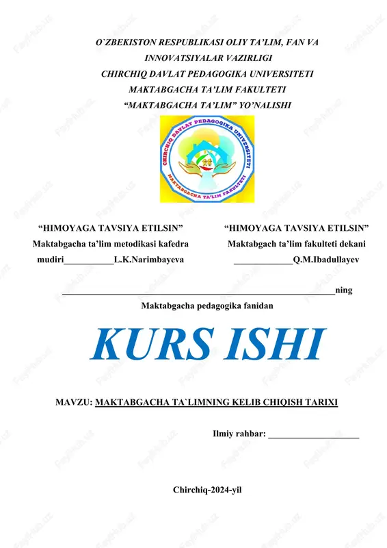 maktabgacha ta`limning kelib chiqish tarixi — DOCX