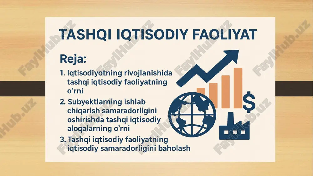 tashqi iqtisodiy faoliyat — PPTX