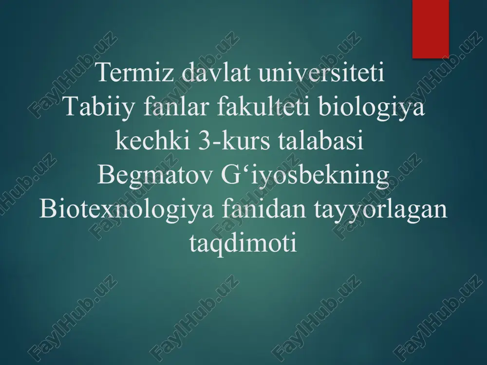biotexnologiya — PPTX