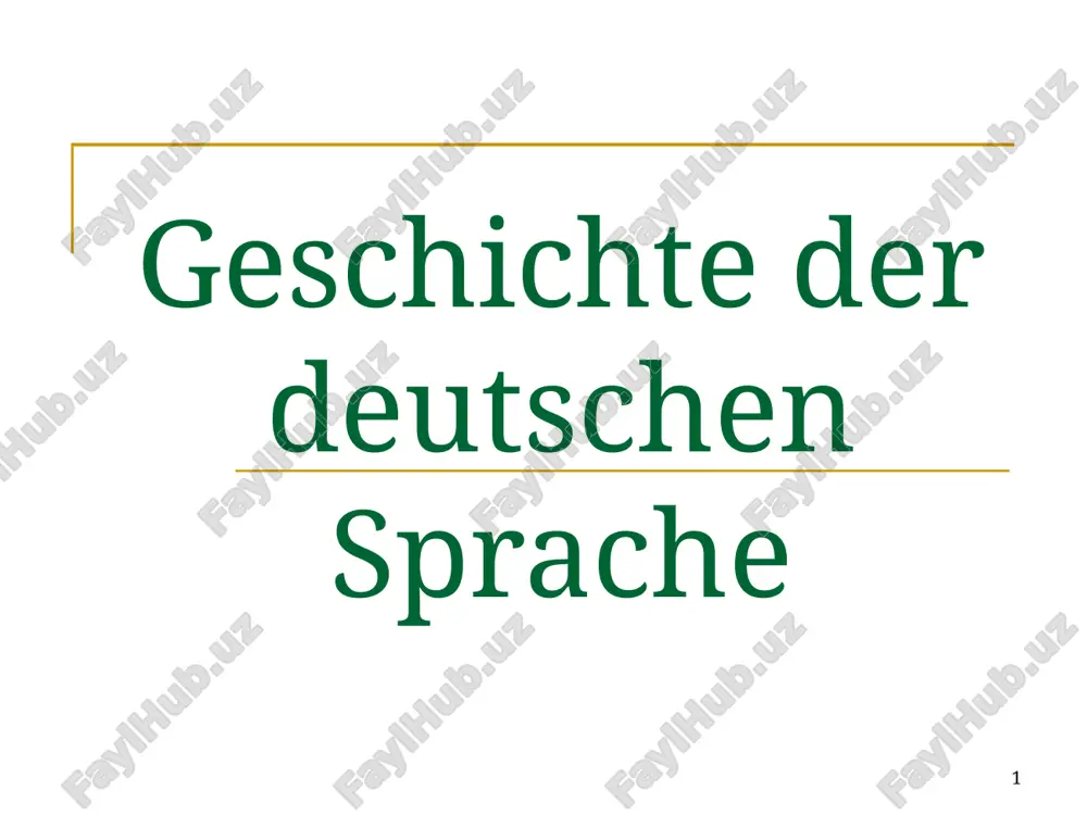 geschichte der deutschen sprache — PPTX