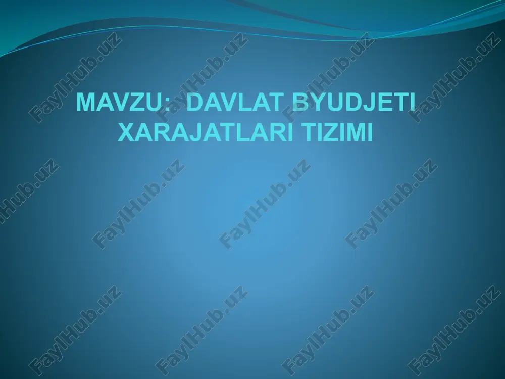 davlat byudjeti xarajatlari tizimi — PPTX