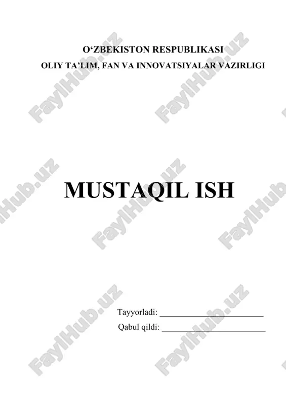 men va mening uyim va mening mahallam — DOCX