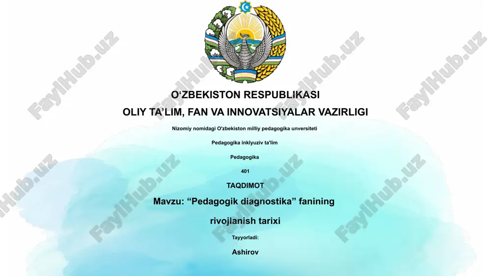 pedagogik diagnostika — PPTX