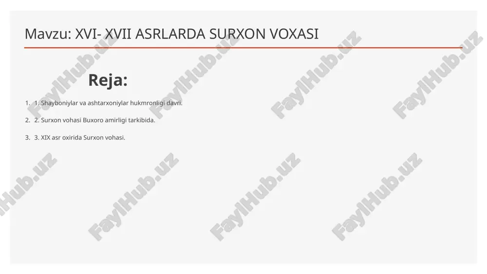 xvi- xvii asrlarda surxon voxasi — PPTX