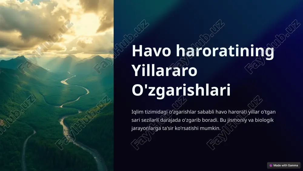 havo haroratining yillararo o'zgarishlari — PPTX