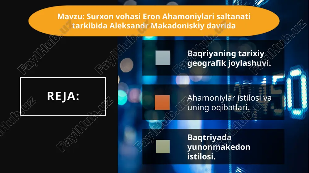 surxon vohasi eron ahamoniylari saltanati tarkibida aleksandr makadoniskiy davrida — PPTX