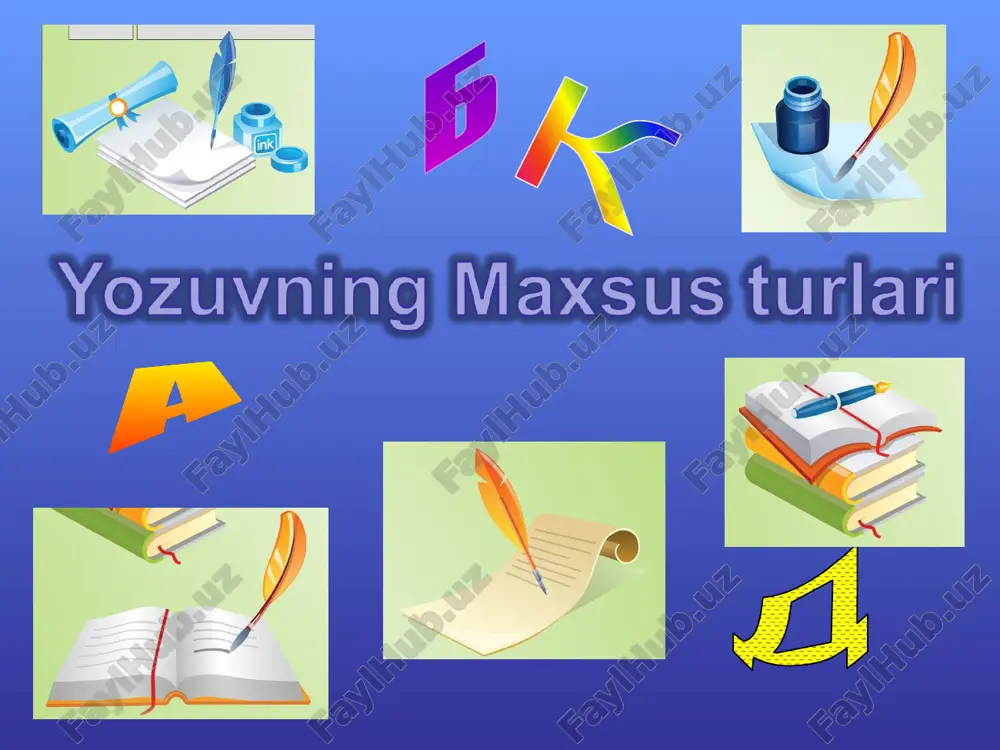 yozuvning maxsus turlari — PPTX