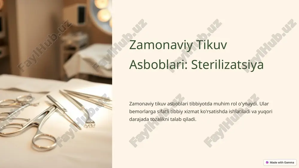 zamonaviy tikuv asboblari: sterilizatsiya — PPTX