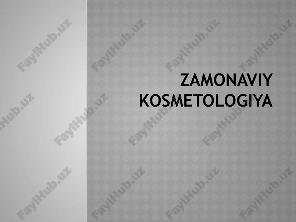 zamonaviy kosmetologiya — PPTX
