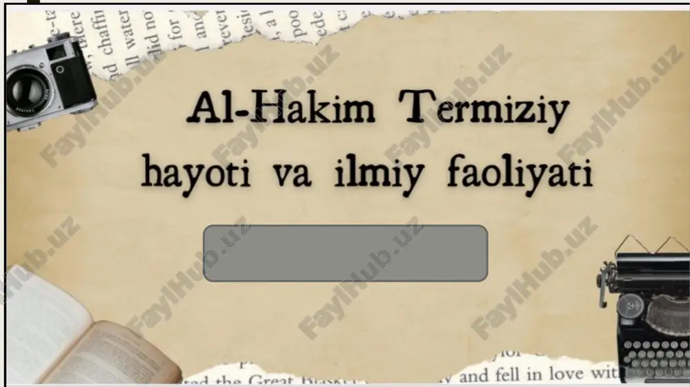 al-hakim termiziy — PPTX