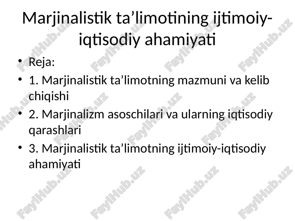 marjinalistik ta’limot — PPTX