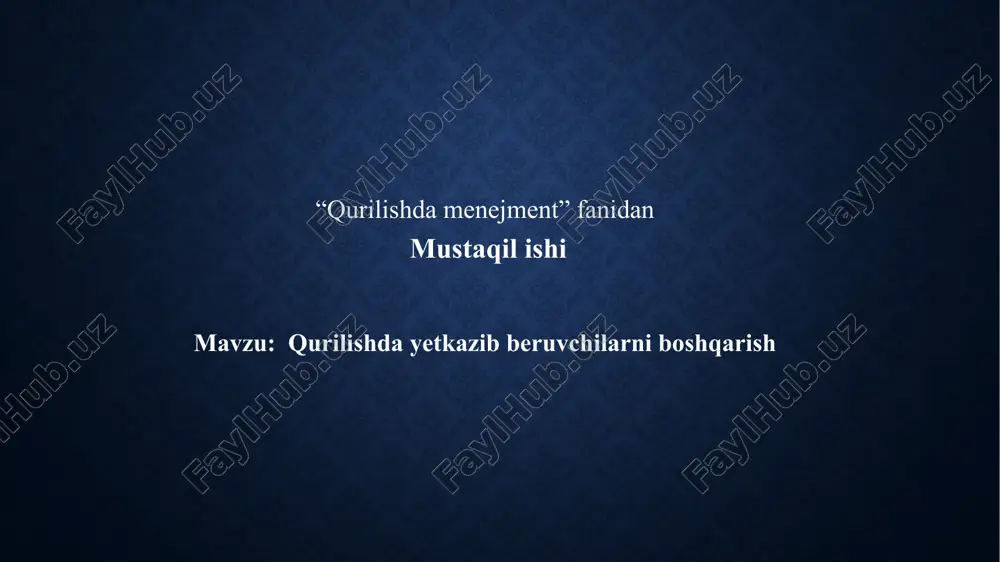 qurilishdamenejment — PPTX