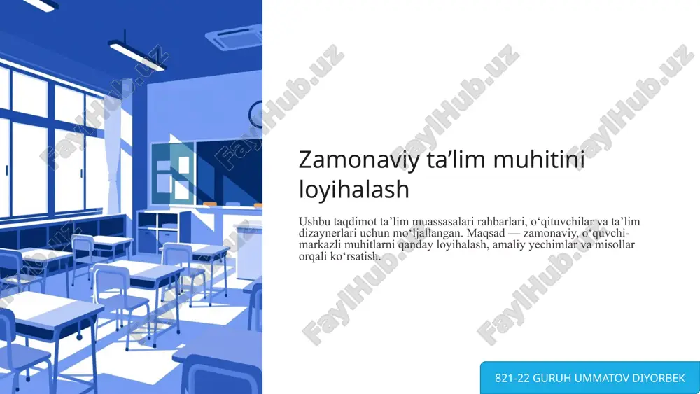 zamonaviy ta’lim muhitini loyihalash — PPTX