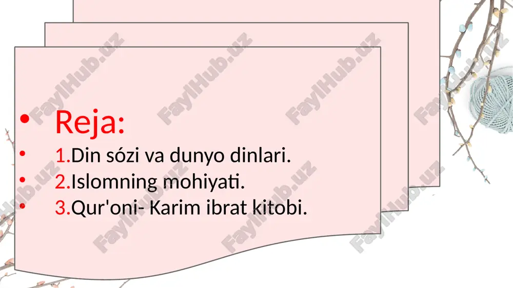 din sózi va dunyo dinlari — PPTX