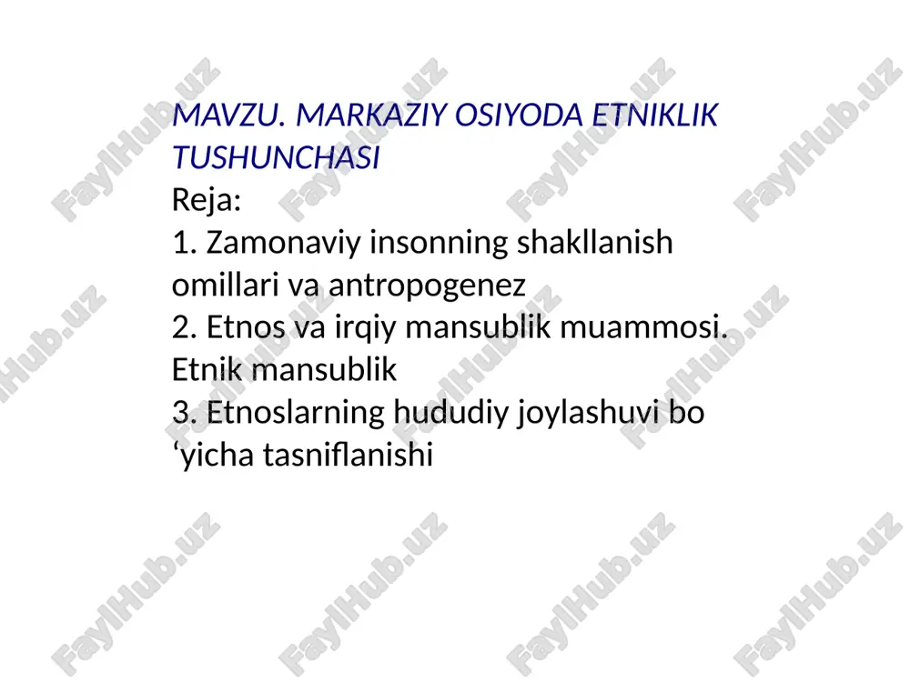 markaziy osiyoda etniklik tushunchasi — PPTX