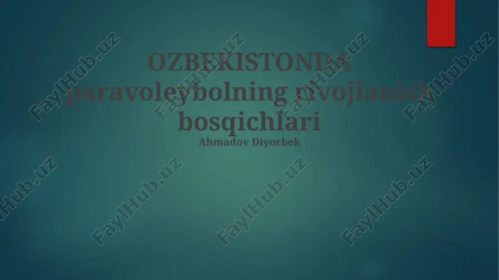 paravolleyning rivojlanishi — PPTX