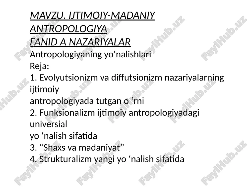 ijtimoiy-madaniy antropologiya — PPTX