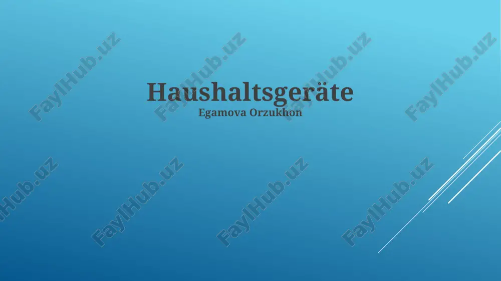 überblick über haushaltsgeräte — PPTX