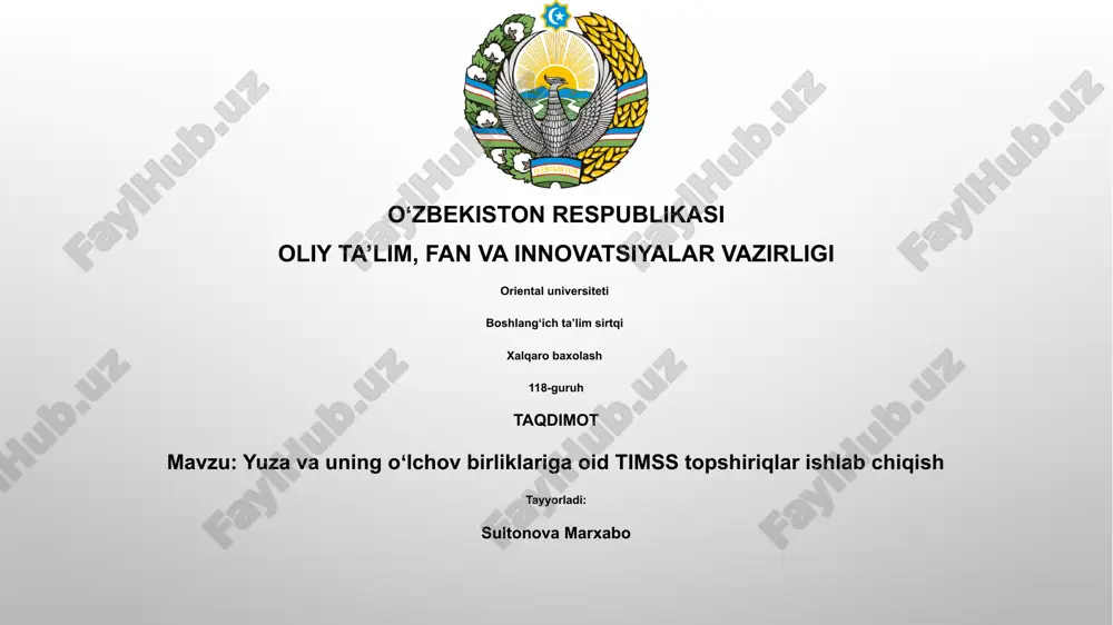 timss topshiriqlar — PPTX
