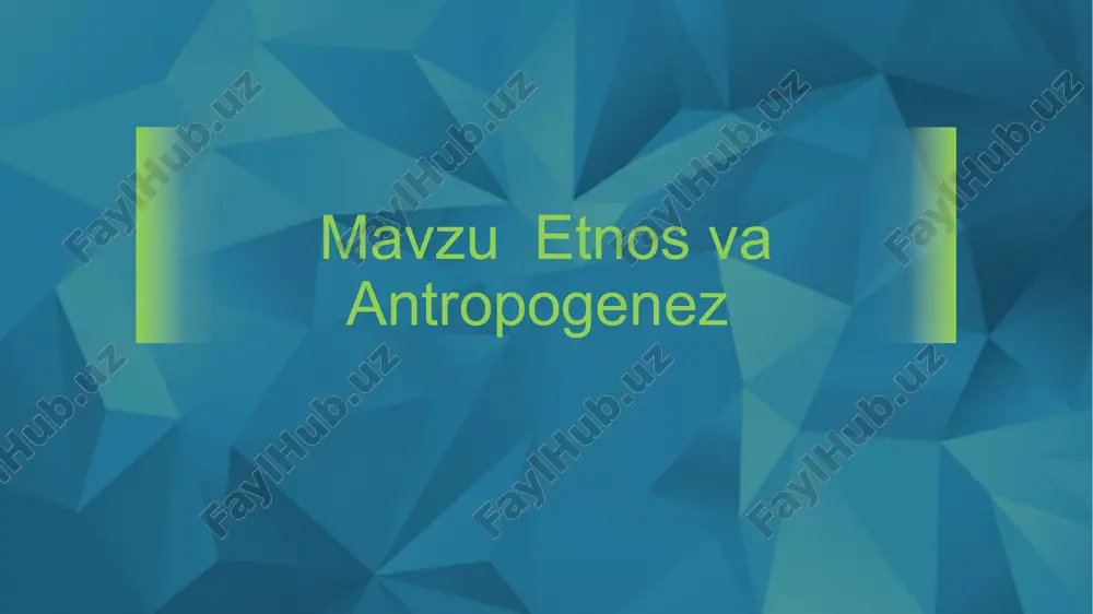 ijtimoiy antropologiya — PPTX