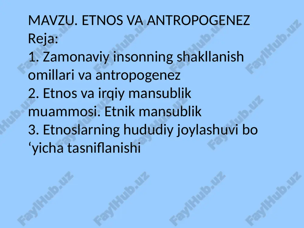 etnos va antropogenez — PPTX