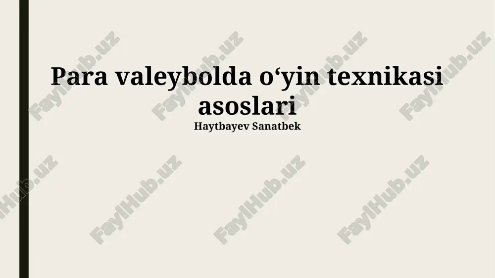 para valeybolda oʻyin texnikasi asoslari — PPTX
