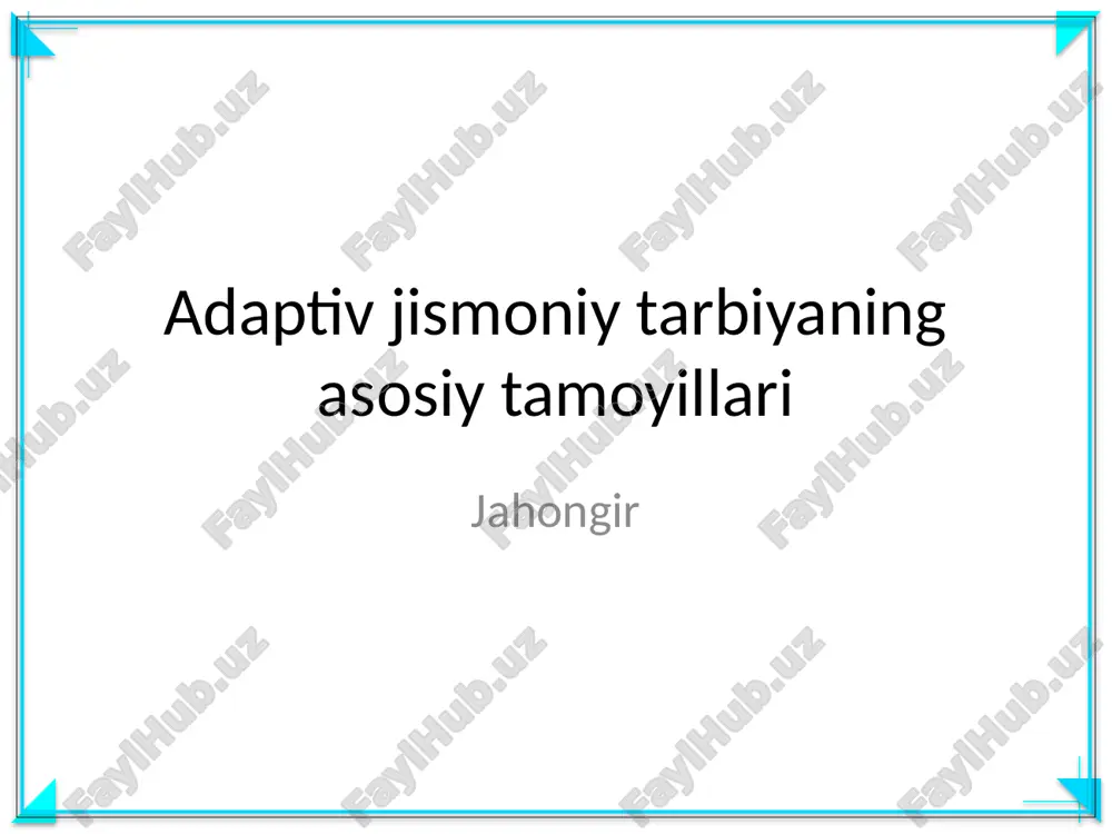 adaptiv jismoniy tarbiyaning asosiy tamoyillari — PPTX