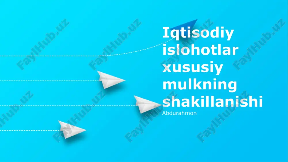iqtisodiy islohotlar — PPTX