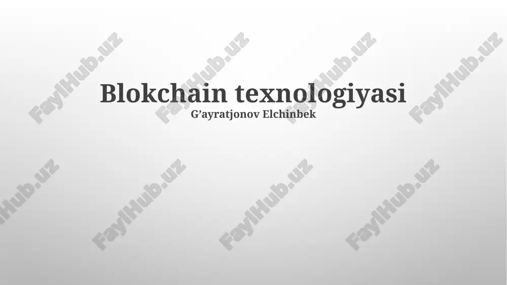 blokchain texnologiyasi — PPTX