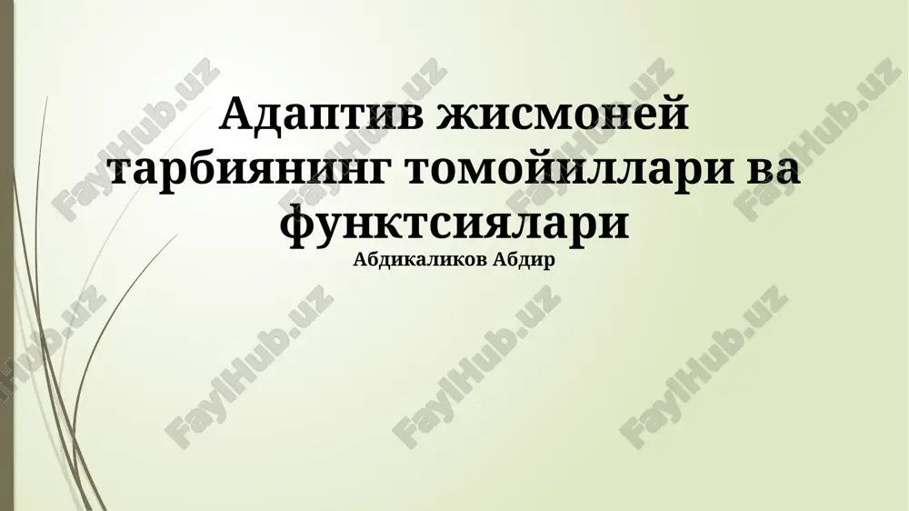 moslashuvchan jismoniy tarbiya — PPTX