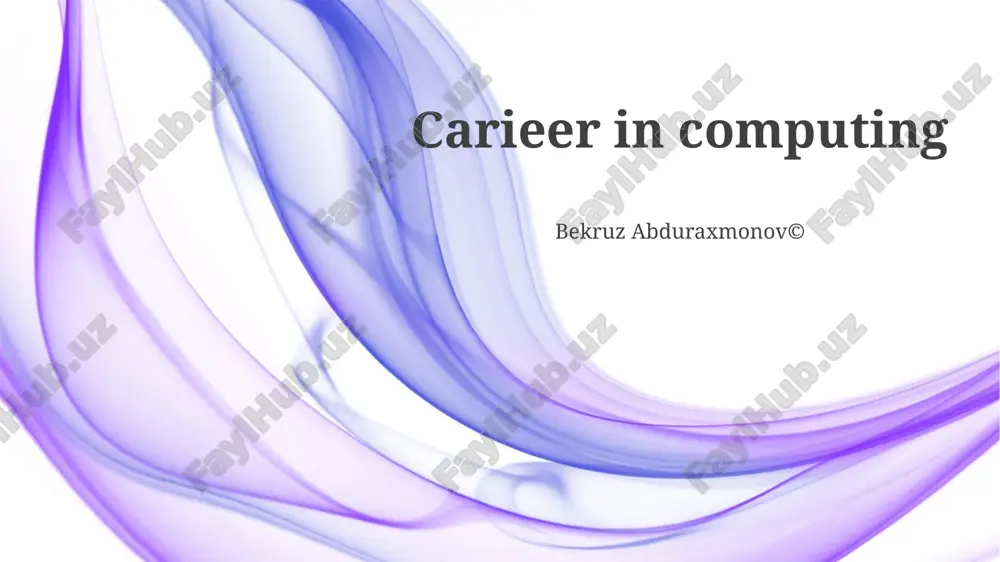 carieer in computing — PPTX