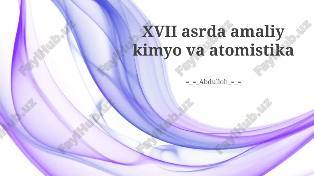 atomizm va zamonaviy kimyoning tongi — PPTX