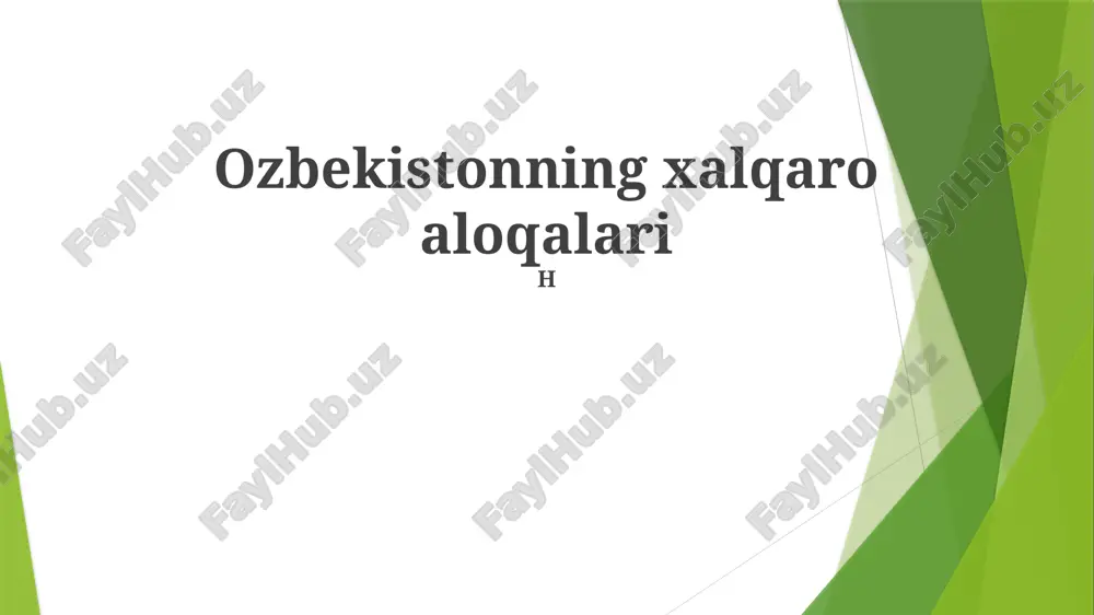 o'zbekistonning xalqaro aloqalari — PPTX