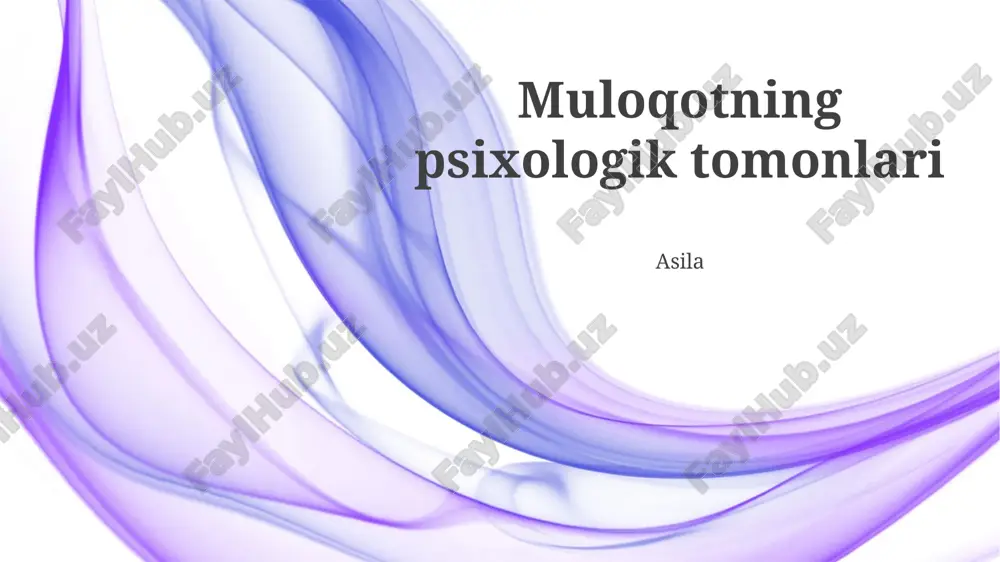 muloqotning psixologik tomonlari — PPTX