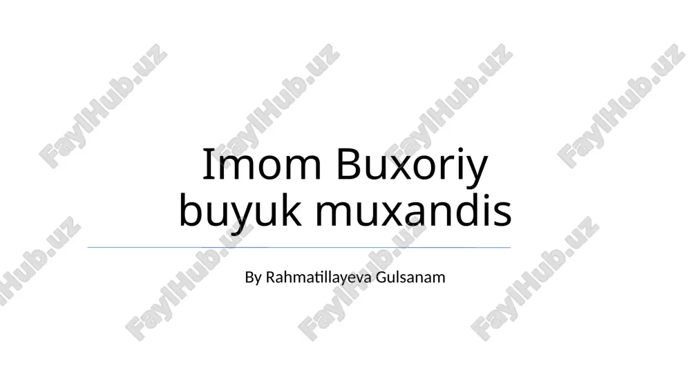 sahih al-buxoriy — PPTX