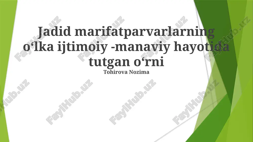 jadid ziyolilar — PPTX