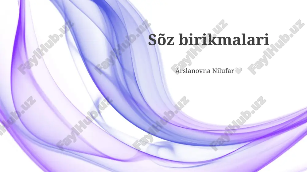 so'z birikmalari — PPTX
