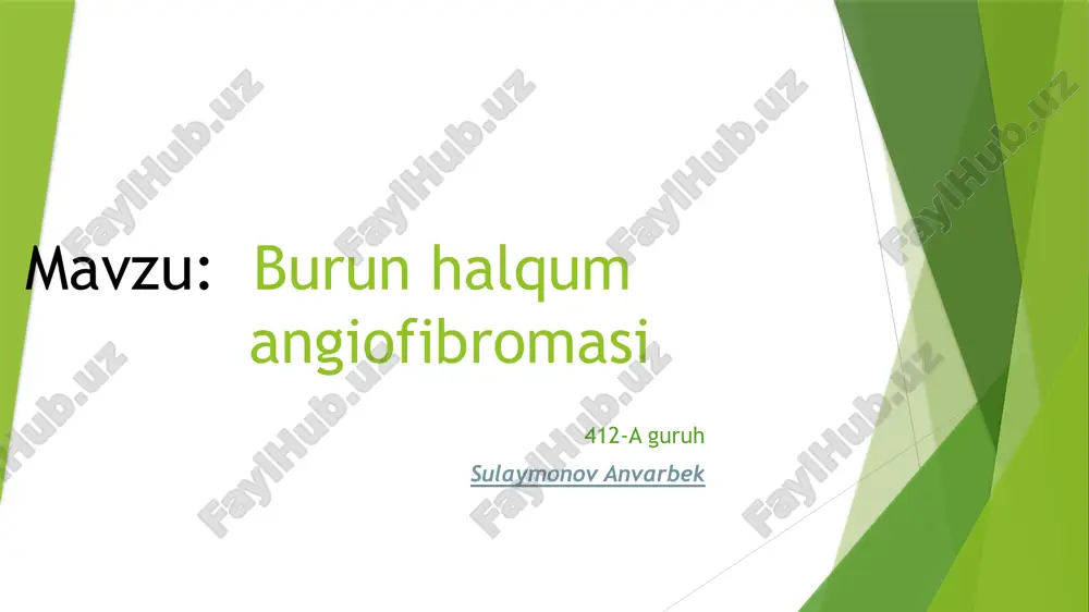 burun halqum angiofibromasi — PPTX