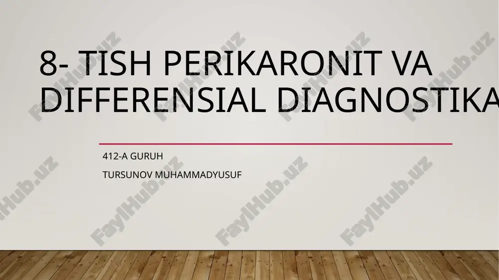 tish perikoronit va differensial diagnostika — PPTX